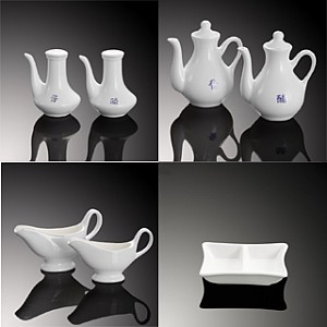 Ceramic Sauce Dish & Cruets