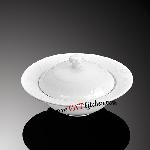 Ceramic Striated Bowl With Cover