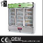 1047L Commercial Fan Cooling 3 Glass Door Refrigerator Showcase