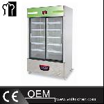 980L Commercial Fan Cooling 2 Glass Door Refrigerator Showcase