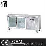 2 Glass Doors Static Cooling  Undercounter Refrigerator