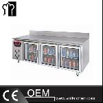 2.1m Deluxe Panel Type Commercial Direct Cooling Refrigerator Work Table With Backsplash