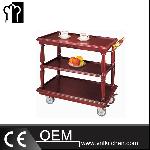 Three-Decker Service Cart With Drawers