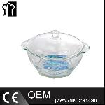 Φ200mm Glass Bowl With Double Ears & Lid