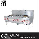 2-Burner & 2-Warmer Gas Wok