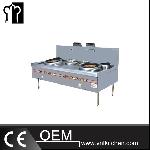 Shanghai Style 2-Burner & 2-Warmer Gas Wok