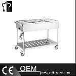 Electric 3 Pans Buffet Bain Marie Trolley