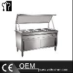 4 Pans Buffet Bain Marie With Straight Front Glass