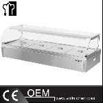 3 Pans Bain Marie Show Case (1/2 Pans)with Curved Glass