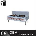 Double Heads Dual-fuel Stockpot Stove With Blower