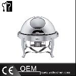 Round Chafing Dish  With Chrome Legs & Show Window