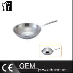 Φ300mm Three-ply  Wok With Handle & Ear