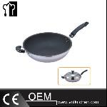 Φ300mm Stainless Steel Triple-ply Ceramic Non-stick Coating Wok