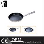 Φ360mm Stainless Steel Composite Bottom   Frying Pan With Single Handle