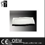 Ceramic Oblong Wave Edge Plate