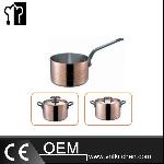 Φ80mm Triple-ply Copper Hammered Sauce Pan With Cover