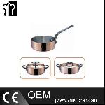 Φ80mm Triple-ply Copper Hammered Sauce Pan With Cover