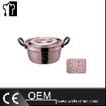 Φ180mm Copper Triple-ply Hammered Pot With Cover