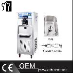 40L/h Stainless Steel Floor Standing Three Flavors Soft Ice Cream Machine With Hopper Agitator& Pre-