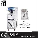 45L/h Stainless Steel Floor Standing Three Flavors Soft Ice Cream Machine With Hopper Agitator& Pre-