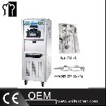 48L/h Stainless Steel Floor Standing Three Flavors Soft Ice Cream Machine With Hopper Agitator& Pre-