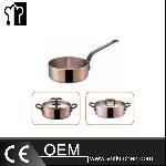 Φ100mm Copper Triple-ply Hammered Sauce Pan With Cover