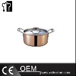 Φ160mm Stainless Steel Triple-ply Copper Stew Pot