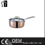 Φ140mm S.S. Three-ply Steel Copper Sauce Pan With Cover