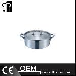 2L European Style Composite Bottom Aluminum Rondeau Pan With Cover