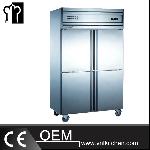 SS304 4 Doors Static Cooling Reach-In Kitchen Refrigerator