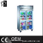 4 Glass Doors Static cooling Reach-In Refrigerator