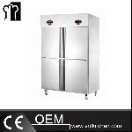 SS304 4 Doors Double-Temperature Static Cooling Kitchen Freezer And Refrigerator