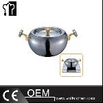 Φ180mm Stainless Steel Composite Bottom Hot Pot With Gilded Handles