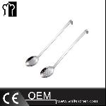 Stainless Steel Perforated Frosted Fried Spoon With Hook