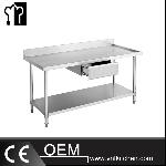 Work Bench With Drawer, Splash Back & Under Shelf (Round Leg)