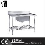 600mm Single Sink Bench With Pot Shelf