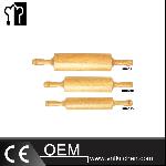 Large Fixed Handle Wood Rolling Pin