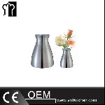 H220mm Stainless Steel Concave Body Vase