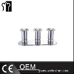 H85mm Stainless Steel Triple Heads Short Candle Holder