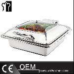 Genoa Range Rectangular Roll Top Chafing Dish With Glass Lid