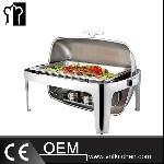 Full Size Stainless Steel Rectangular Roll Top Chafing Dish