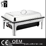 Electric Stainless Steel  Oblong Chafing Dish With Frame