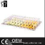 Food Display With Roll-Top Polycarbonate Cover