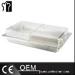 Food Display With Roll-Top Polycarbonate Cover