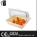 Food Display With Roll-Top Polycarbonate Cover