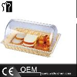 Food Display With Roll-Top Polycarbonate Cover