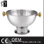 Stainless Steel Punch Bowls With Gold Handle