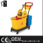 Down-press Double Mop Wringer Trolley