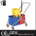 Side-press Double Mop Wringer Trolley