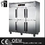 SS304 6 DoorsStatic Cooling Reach-In Kitchen Refrigerator